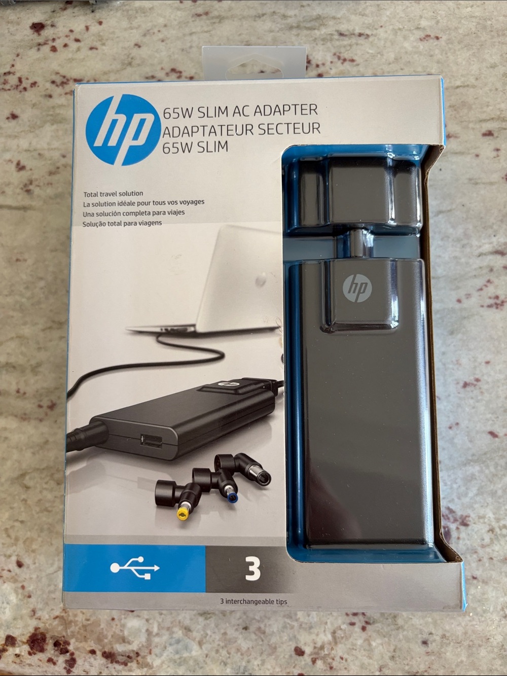 HP 65W Slim AC Adapter in Black